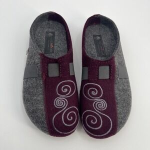 Haflinger Unisex MAGIC SWIRL Grey Wool Clog Slipper 42 US Mens 9 Womens 11 Slip
